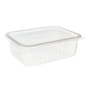 Pote de Plástico Descartável para Alimentos Retangular com Tampa 1000ml com 24 Unidades Prafesta