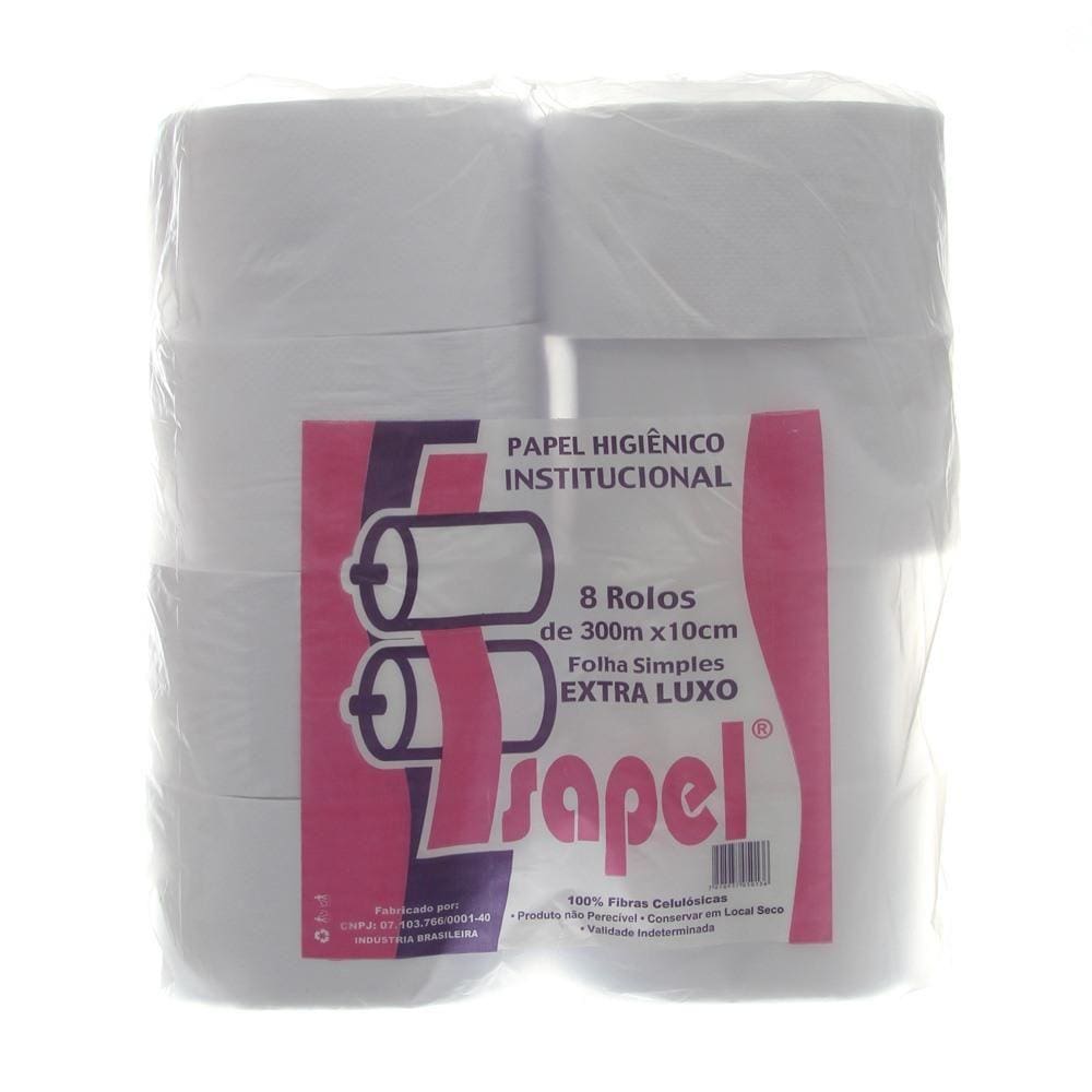 Papel Higiênico Rolão Extra Luxo Folha Simples Fardo com 8 Rolos Isapel