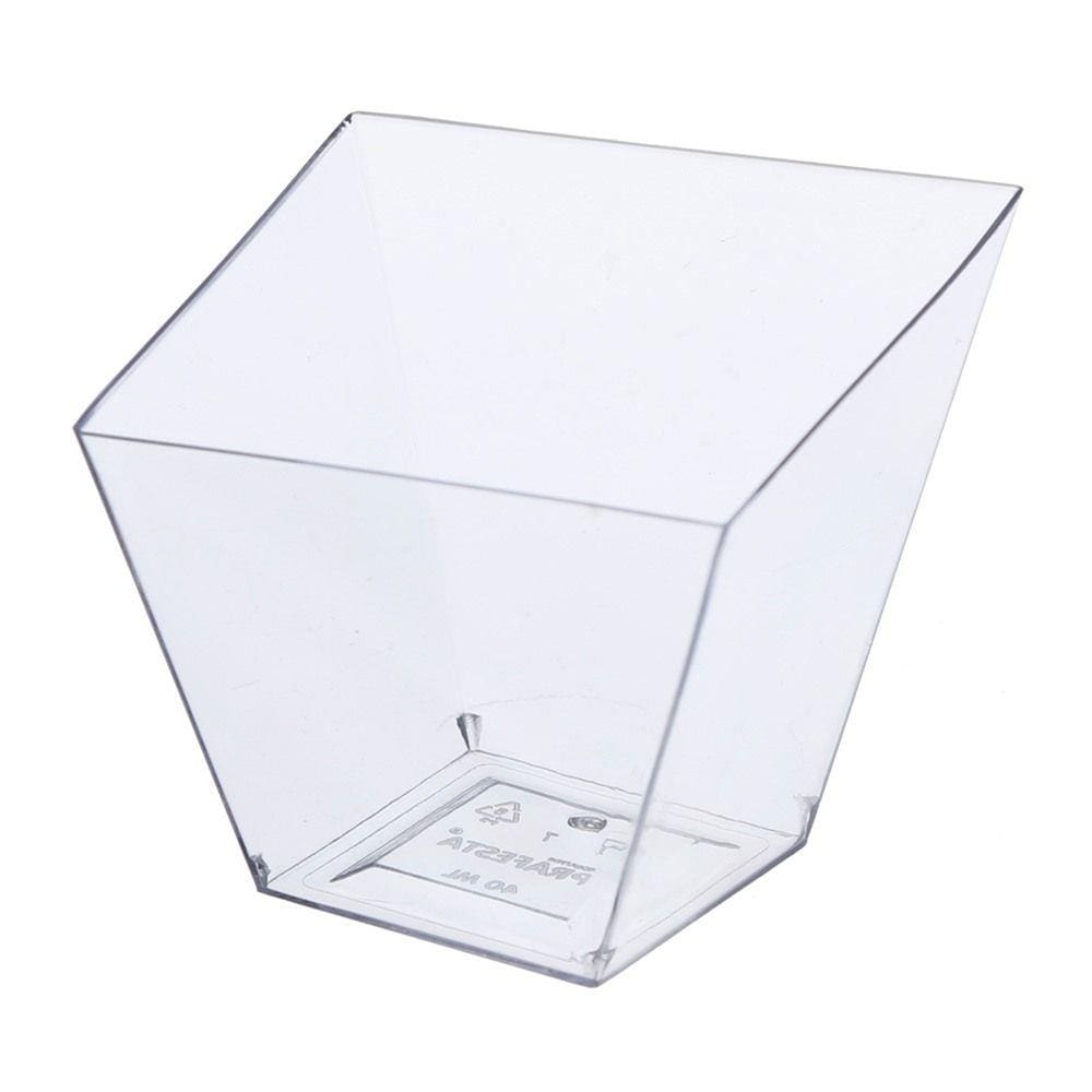 Copo Quadratto de Acrílico 40ml com 10 Unidades Prafesta