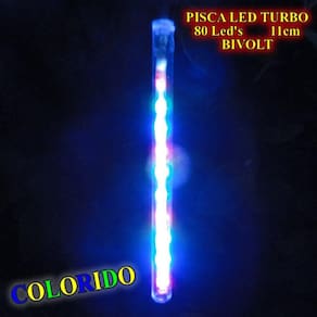 Pisca Led Turbo Colorido com 8 Tubos de 11cm Bi-volt 1341