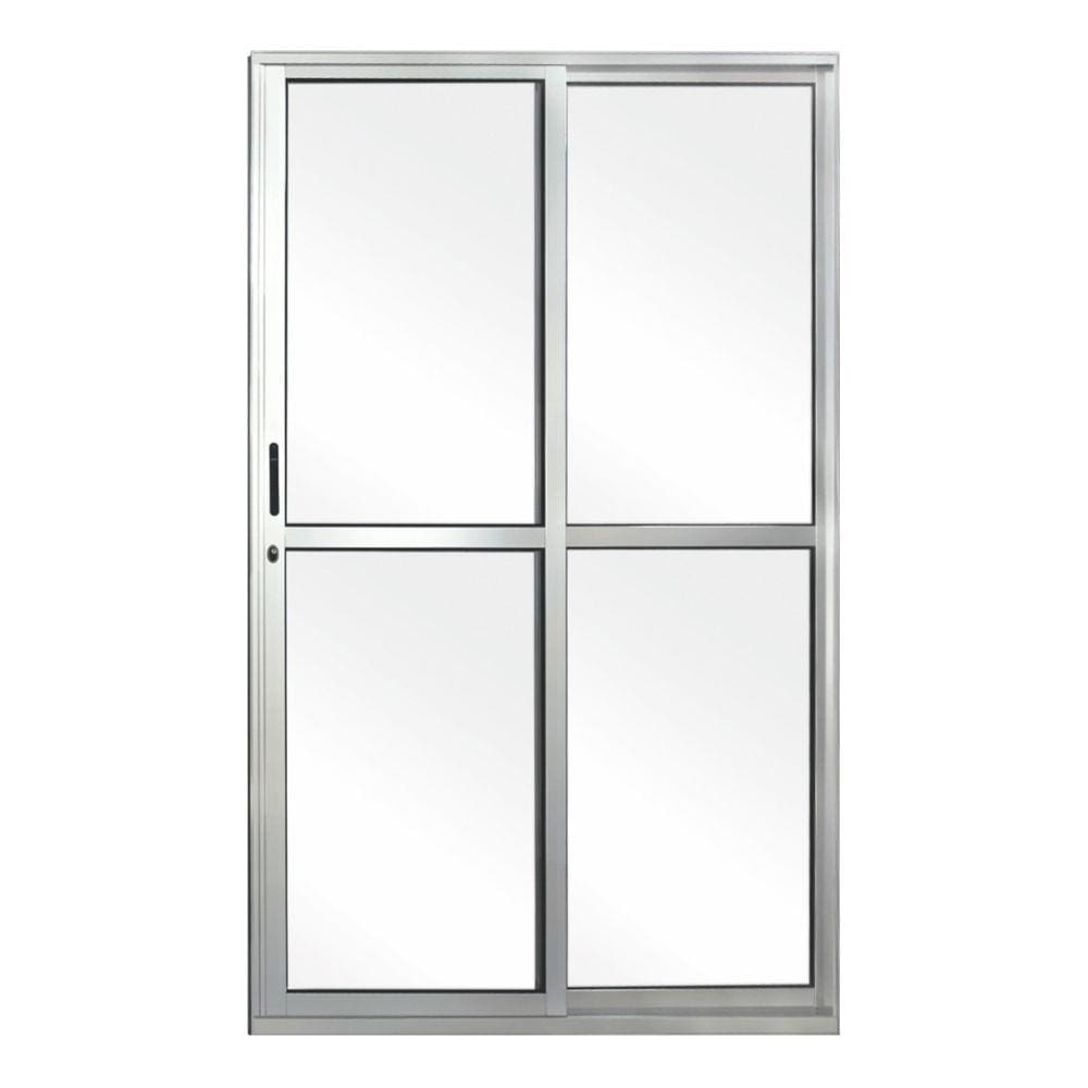 Porta de Correr em Alumínio 2 Folhas MGM Minas Lux 2,10mx1,60mx7cm Branco