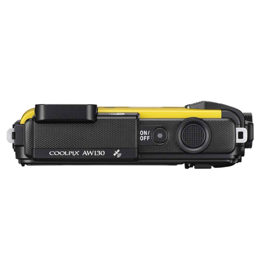 Câmera Digital Nikon Coolpix AW130 Amarela–16.0MP, | Casas Bahia