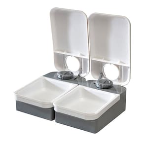 Alimentador Automático Eatwell para Cães e Gatos, programação de 2 Refeições - Branco Cinza - Amicus