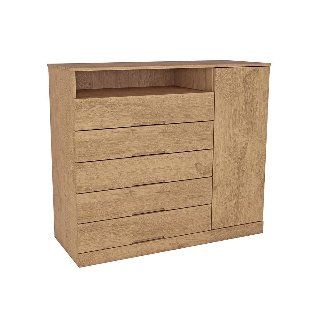 Cômoda Mademarcs Braga com 5 Gavetas e 1 Porta - Macadâmia
