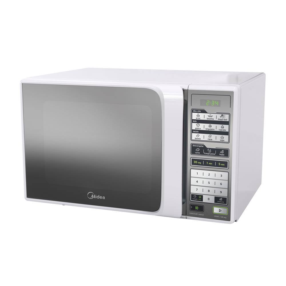 Forno de Micro-ondas Midea Branco Espelhado - 31 Litros | Casas Bahia