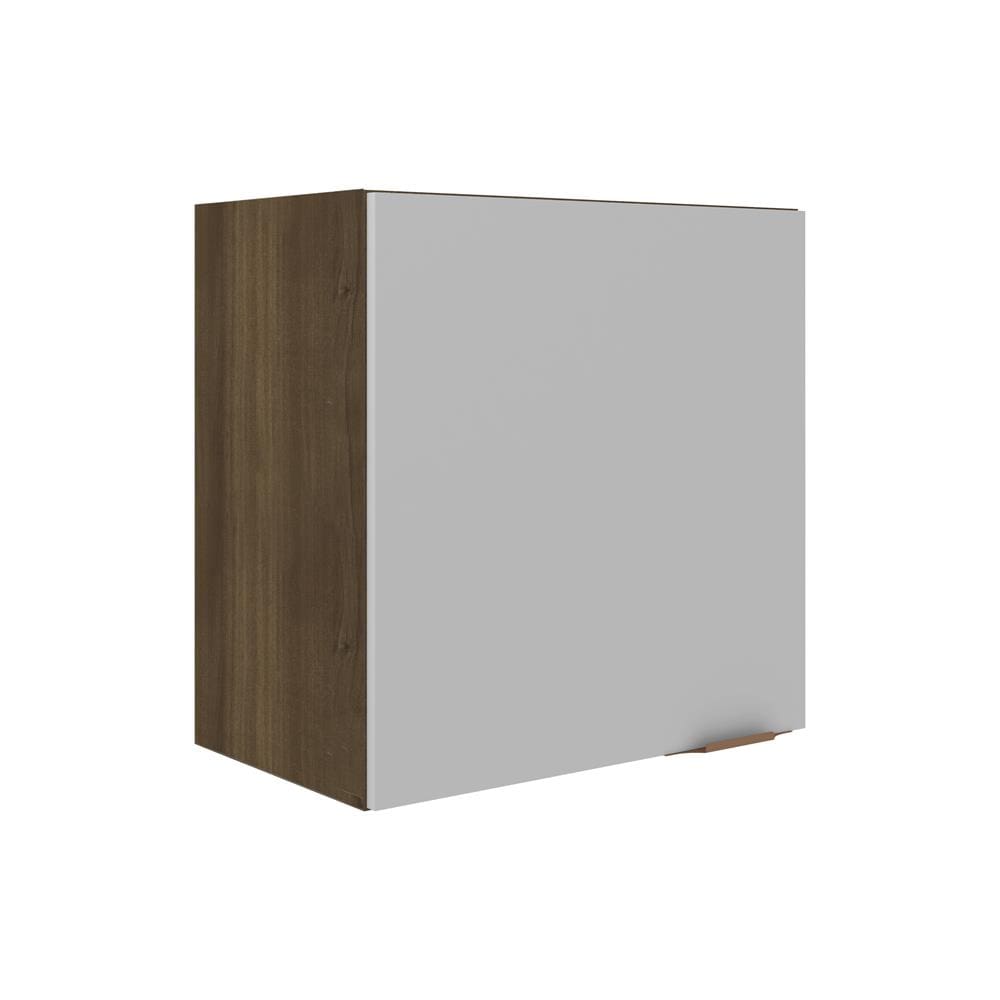Armário Bartira Línea com 1 Porta e 1 Prateleira - 60cm de largura - Nogueira/Platinum