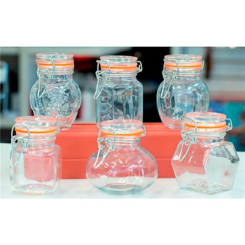 Conjunto de Potes para Condimentos Casa Ambiente 6 Peças – Transparente Menor preço em Conjunto de Potes para Condimentos Casa Ambiente 6 Peças – Transparente