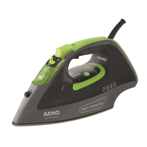 Ferro de Passar a Vapor Base Cerâmica com Spray Arno Smartgliss FSC1 Cinza/Verde Menor preço em Ferro de Passar a Vapor Base Cerâmica com Spray Arno Smartgliss FSC1 Cinza/Verde