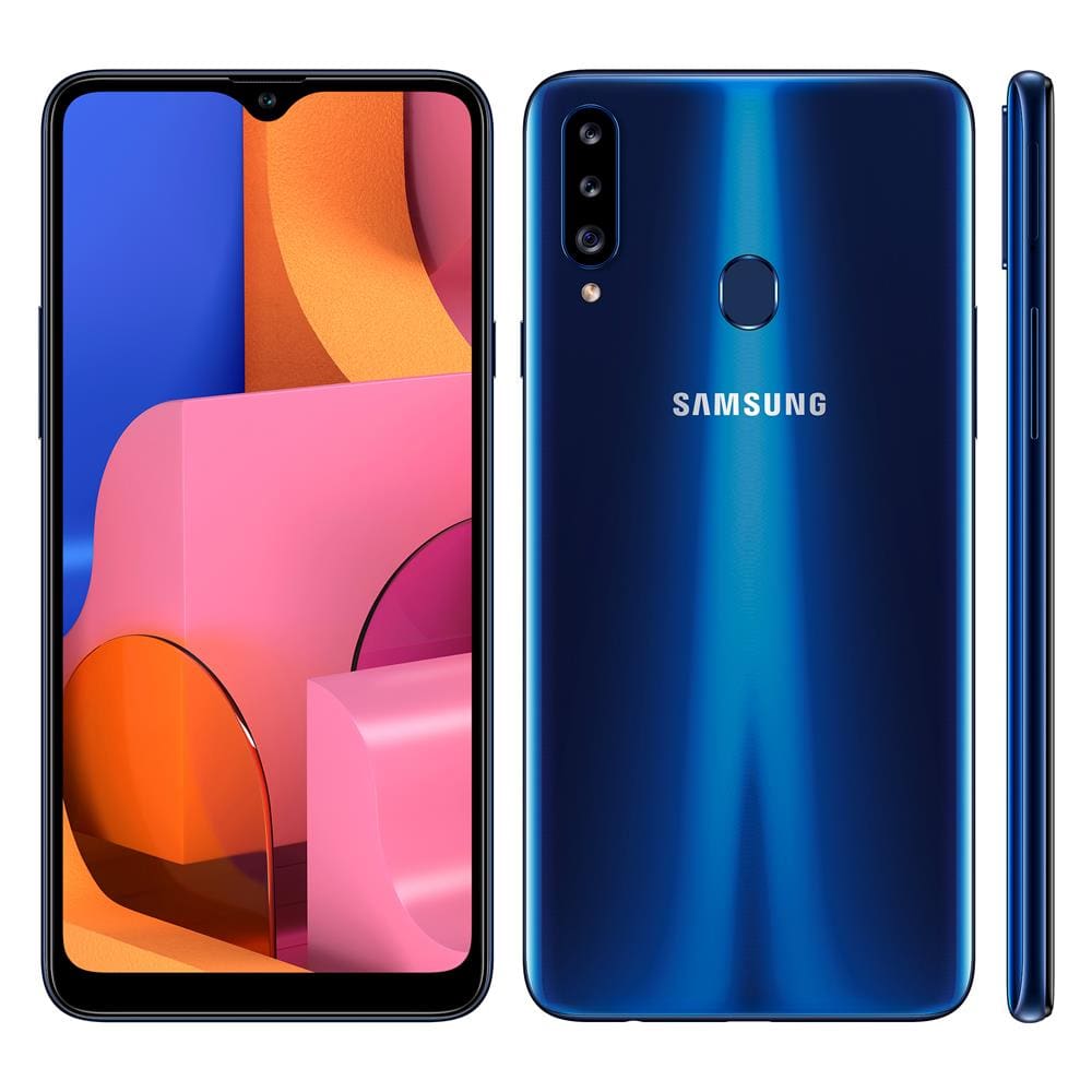 Smartphone Samsung Galaxy A20s Azul 32GB, Câmera Tripla Traseira, Selfie de  8MP, Tela Infinita de 6.5\
