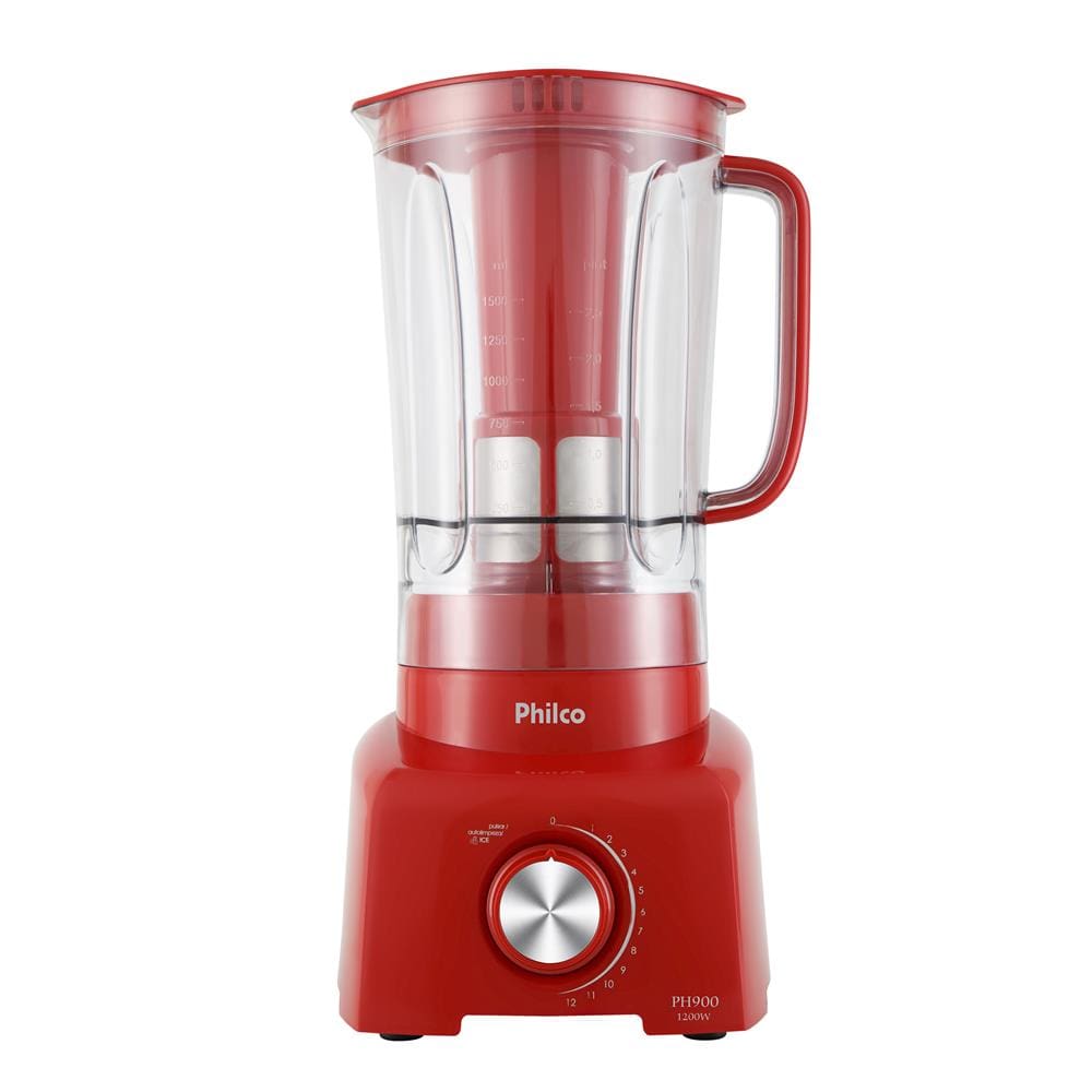 Liquidificador Philco PH900 Vermelho 1200W com 12 Velocidades