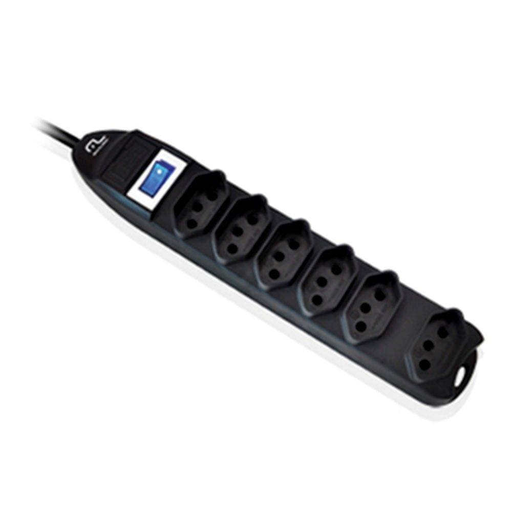 Filtro de Linha Multilaser Extensora 6 Tomadas Preto Wi221