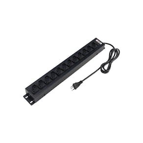 Régua Extensora Force Line 10A 12 Tomadas Bivolt para Rack Padrão 19 Polegadas