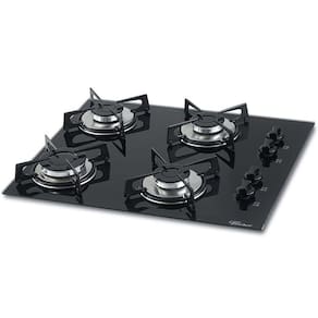 Fogão Cooktop Fischer 4 Bocas a Gás Mesa Vidro Preto 1519