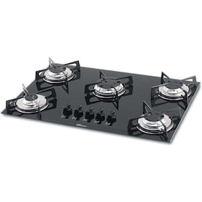 Fogão Cooktop Fischer 5 Bocas a Gás Mesa Vidro Preto 1642