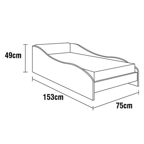 Cama Infantil com Grade de Proteção 100% MDF 49x75x153 cm Carro Drift Azul  - J & A Móveis