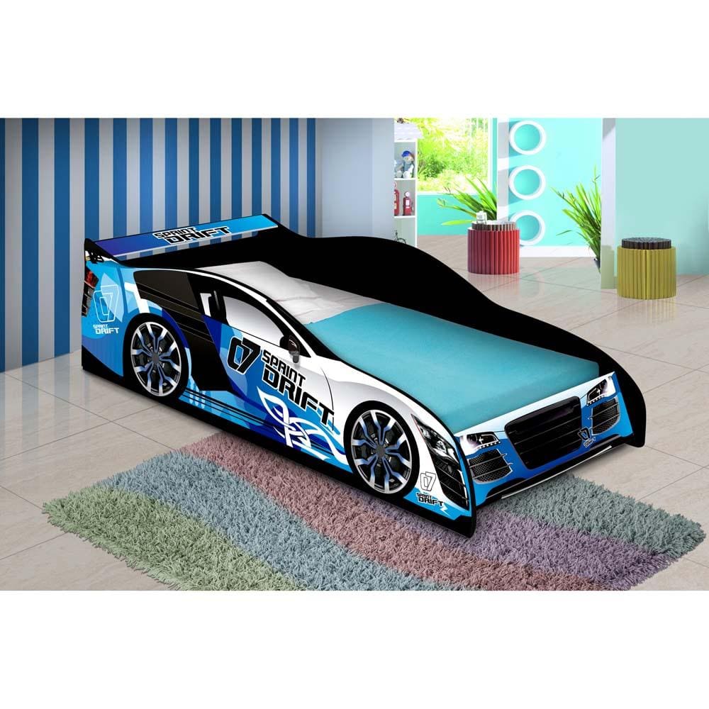 Cama Carro drift infantil azul JA Móveis