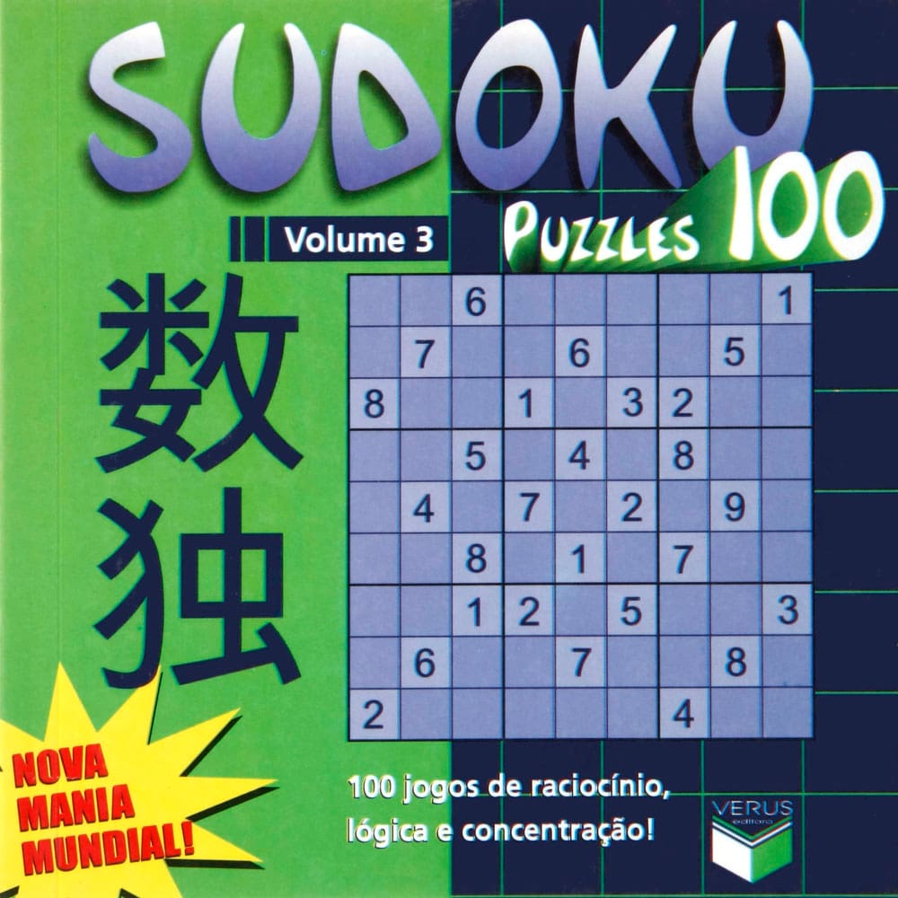 Livro sudoku puzzles100 volume 4 100 jogo de raciocinio logica e