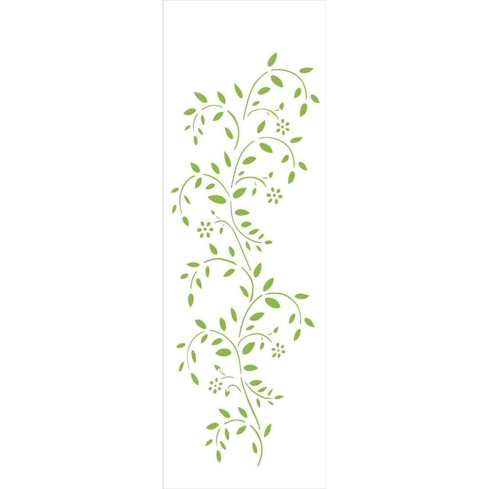 Estêncil Para Pintura Simples 10X30 Galhos Com Folhas Opa1353 - Opa