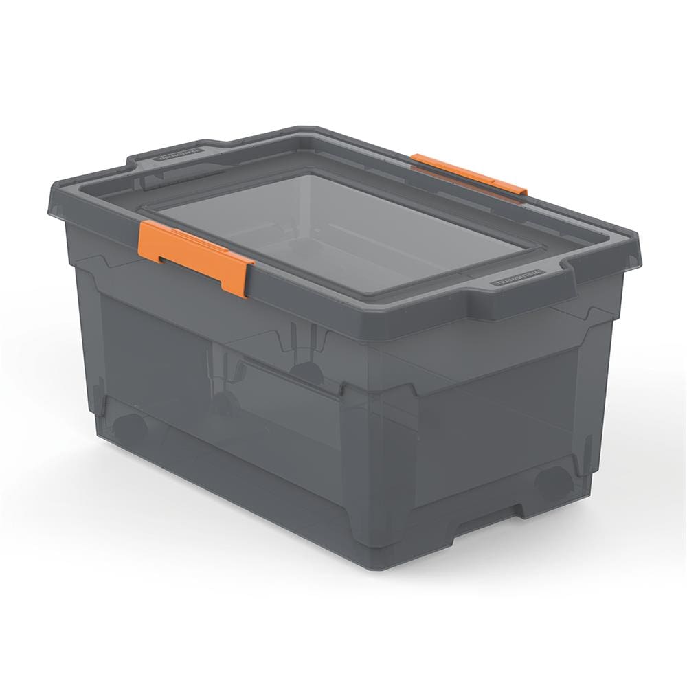 Caixa Organizadora Tramontina com Tampa 92555012 60L - Fumê