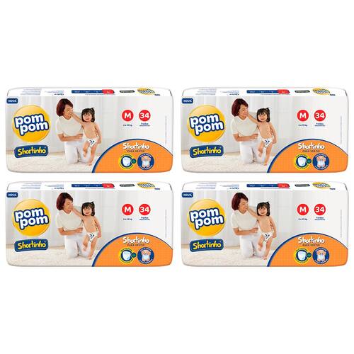 Fralda Pom Pom Shortinho Jumbo com 144 Unidades - Tamanho M Menor preço em Fralda Pom Pom Shortinho Jumbo com 144 Unidades - Tamanho M