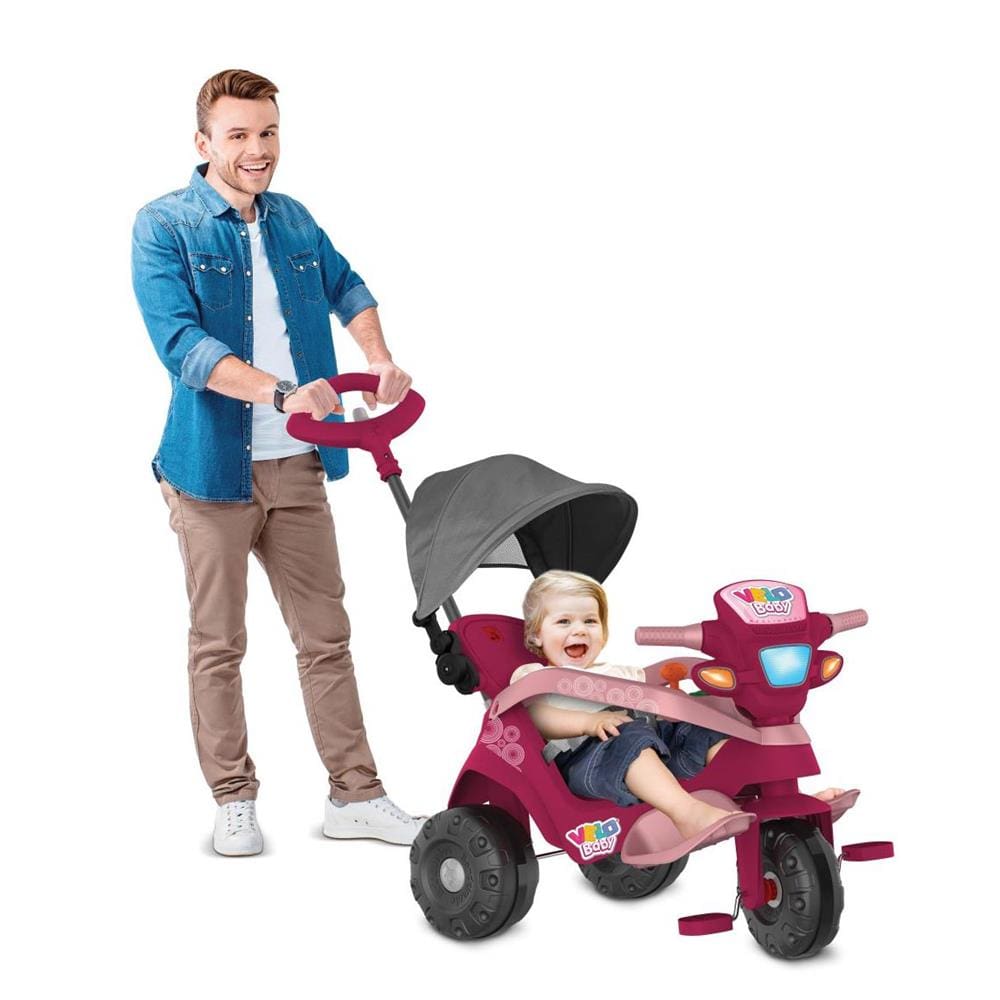 Triciclo Infantil Reclinável com Capota Velobaby Bandeirante - Faz a Boa!