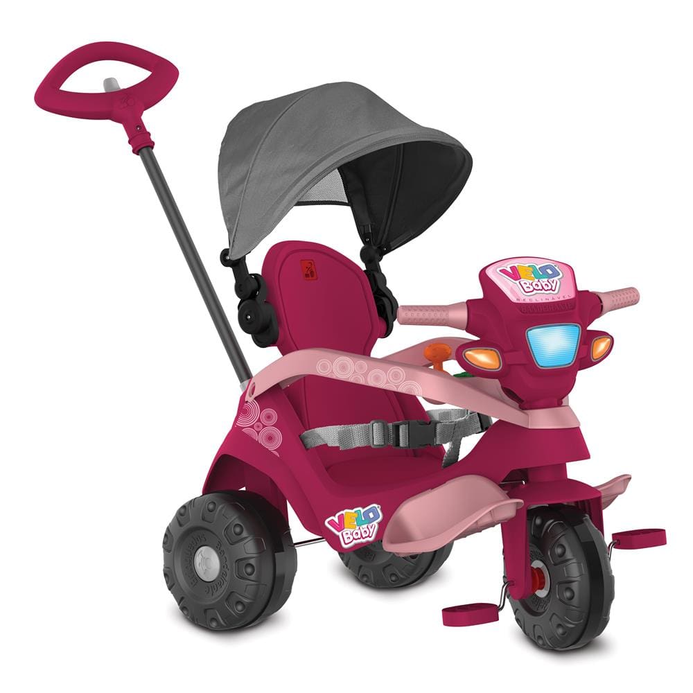 Triciclo Bandeirante Zootico Passeio e Pedal Joaninha - Rosa