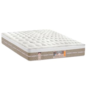 Colchão Queen Castor Silver Star Air com Molas Ensacadas e Euro Pillow 32x158x198 cm - Branco/Bege