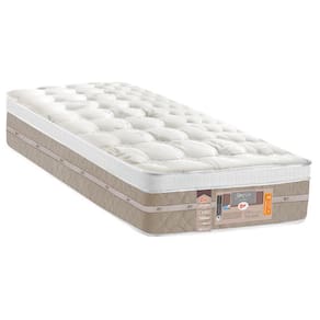 Colchão Solteirão Castor Silver Star Air com Molas Ensacadas e Euro Pillow 32x96x203 cm - Branco/Bege