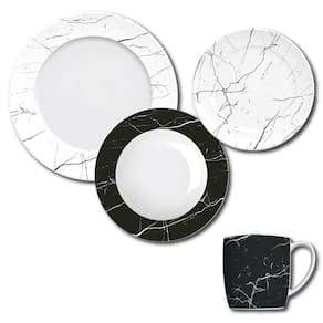 Aparelho de Jantar, Chá e Sobremesa 16 Peças Germer Nero em Porcelana – Estampado