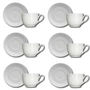 Conjunto de Xícaras para Chá Germer Diamante em Porcelana 240 ml – 6 Peças