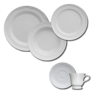 Aparelho de Jantar, Chá e Sobremesa 30 Peças Germer Cottage em Porcelana - Branco