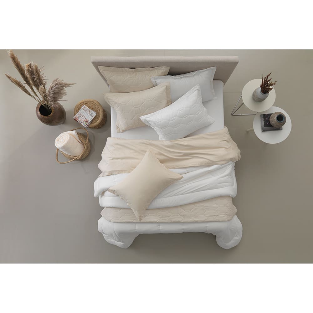 Jogo de Cama Queen Karsten Liss 100% Algodão Percal Soft 180 Fios 4 Peças - Branco