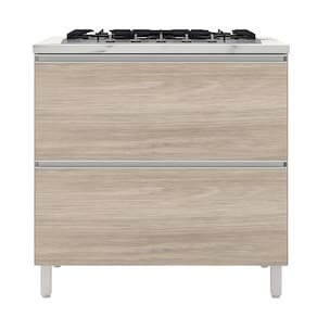Balcão para Cooktop de 5 Bocas Bartira Amazonita com 1 Porta, 1 Gaveta e 1 Prateleira - 80,1cm de largura