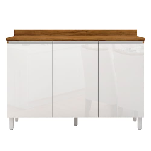 Balcão Triplo Bartira Amazonita com 3 Portas e 1 Prateleira - 120,1cm de largura é ruim? Balcão Triplo Bartira Amazonita com 3 Portas e 1 Prateleira - 120,1cm de largura é boa?