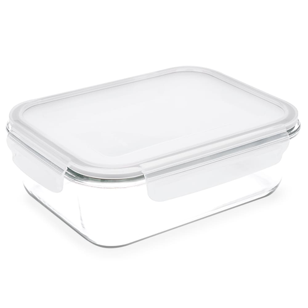 Pote Retangular Brinox Hermético Lock&Stock em Vidro - 180ml - POTE RETANG.HERMETICO 180ML LOCK&STOCK