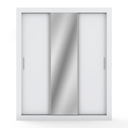 Guarda-Roupa Bartira City com 3 Portas de Correr e 1 Espelho Menor preço em Guarda-Roupa Bartira City com 3 Portas de Correr e 1 Espelho