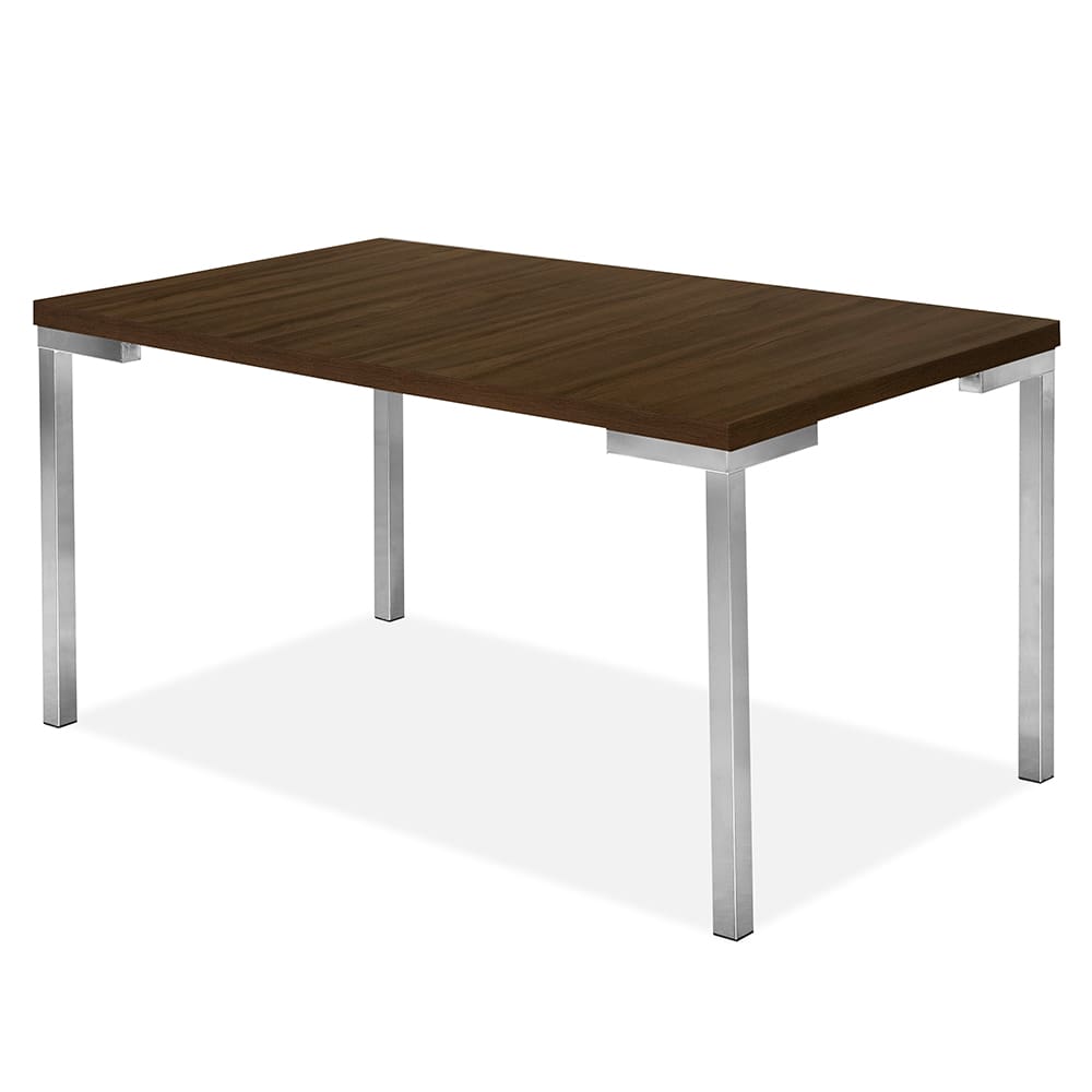 Mesa de Jantar Retangular Aço Nobre Kansas - Cromado - Wengue