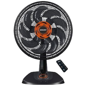 Ventilador de Mesa Mallory Neo Air 15 Total Control com 140W, 40cm e Controle Remoto - Preto/Grafite/Laranja
