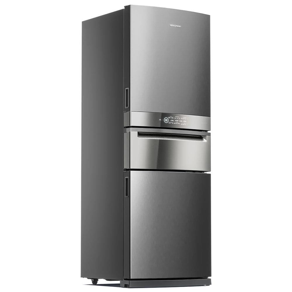 Geladeira Brastemp Frost Free _Y59BK Inverse 3 com Freezer Control Pro Inox – 419 L - 110v