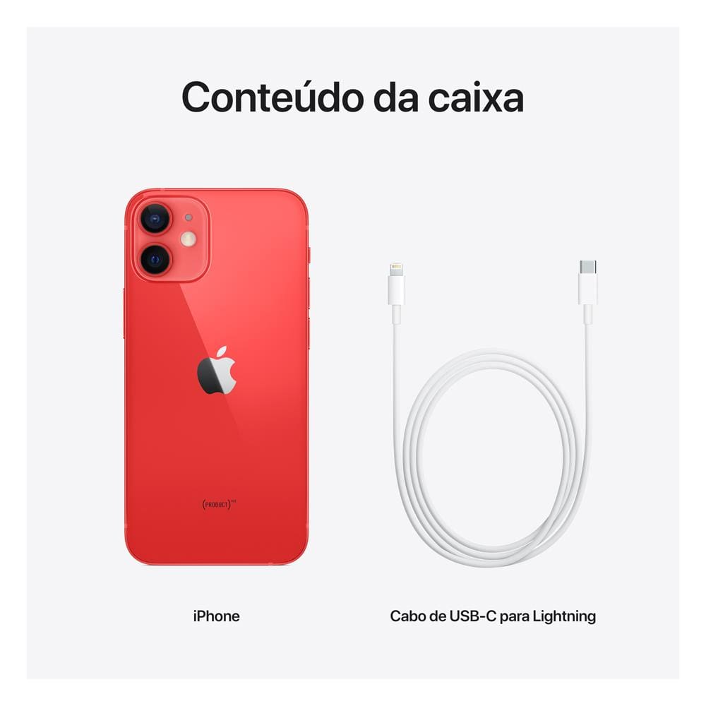 iPhone 12 mini Apple 128GB PRODUCT(RED) | Casas Bahia