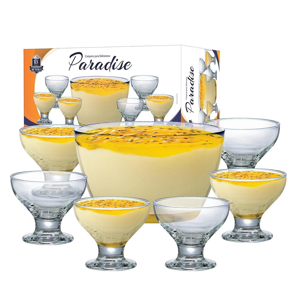 Conjunto de Taças de Sobremesa Ruvolo New Paradise em Vidro - 7 Peças