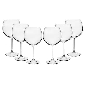 Conjunto de Taças para Vinho Borgonha Bohemia em Cristal 570 ml - 6 Peças