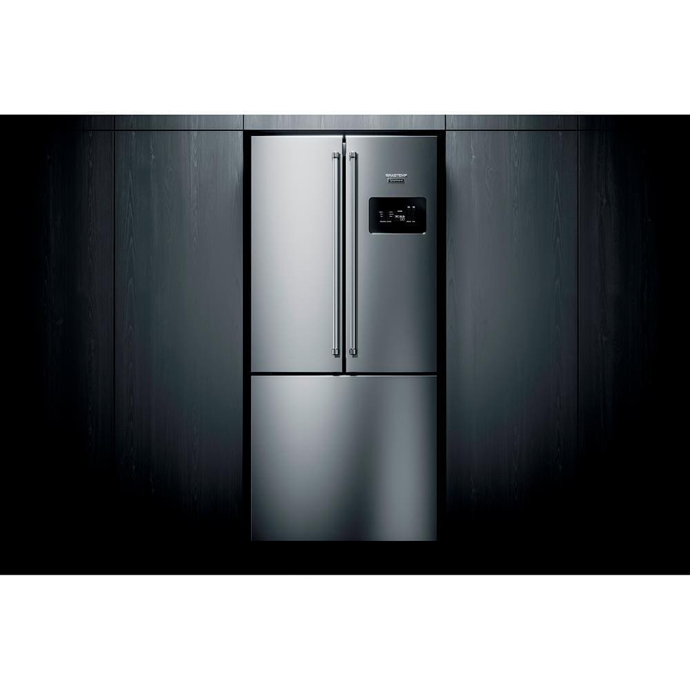 Refrigerador Brastemp Gourmand Frost Free Side Inverse _O81AR com Ice Maker 540L - Inox - 220v