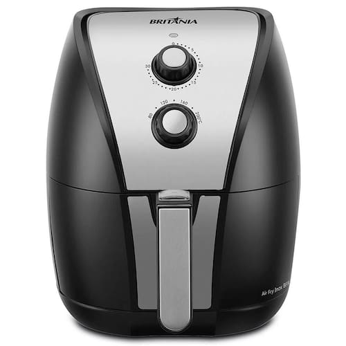 Fritadeira Elétrica Sem Óleo Air Fry Britânia Inox BFR11PI 4,4L - Preta/Inox Menor preço em Fritadeira Elétrica Sem Óleo Air Fry Britânia Inox BFR11PI 4,4L - Preta/Inox