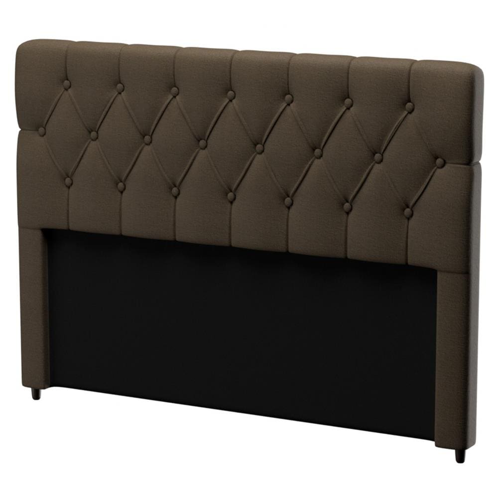 Cabeceira para Cama King Size Probel Califórnia em Tecido Suede - Marrom