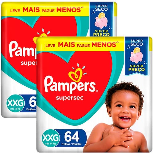 Fralda Pampers Supersec XXG - 128 Unidades é boa?