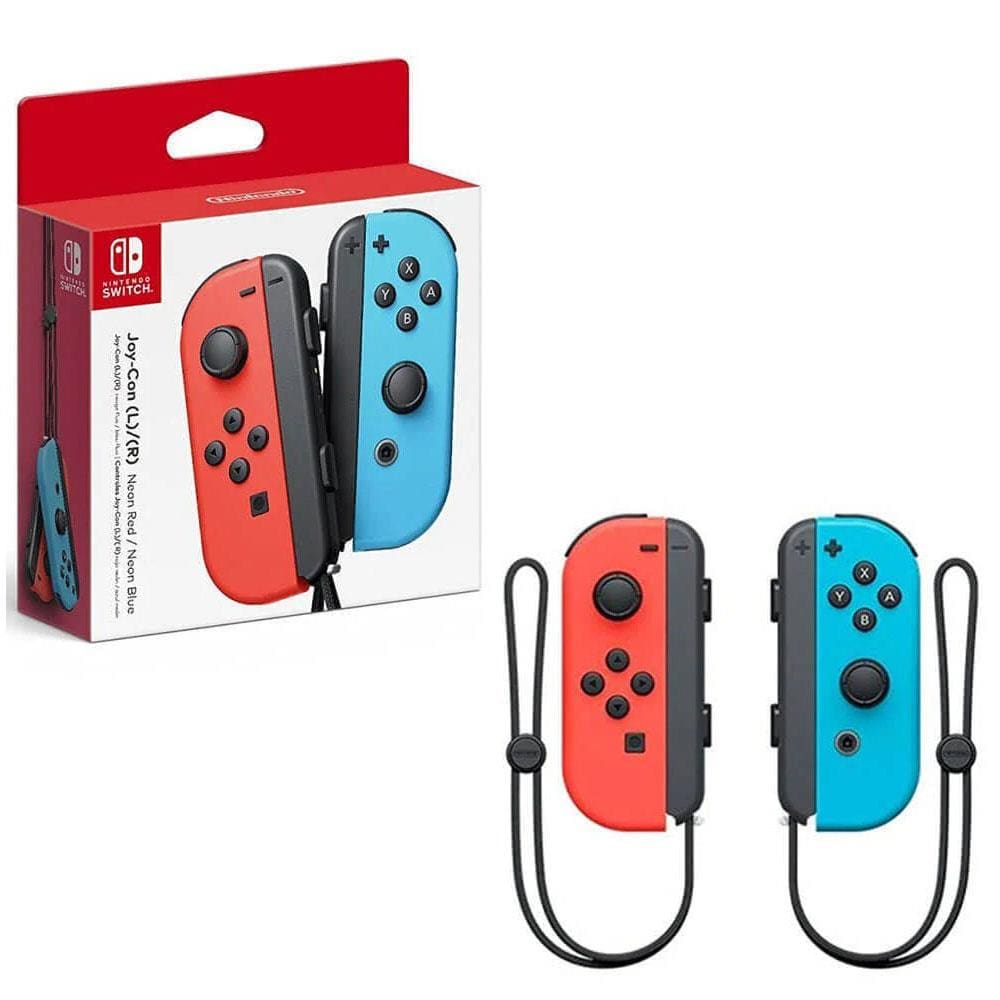 nintendo switch joy con l e r vermelho e azul video game em