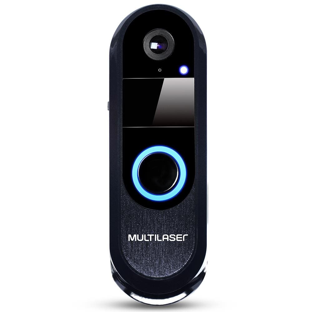 Vídeo Porteiro Inteligente Multilaser SE220 HD Wi-Fi - Preto