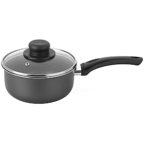 Panela Multiflon Gourmet em Alumínio com Revestimento Antiaderente 7 Camadas, Tampa de Vidro com Saída de Vapor e Alças em Baquelite 18 cm – Grafite