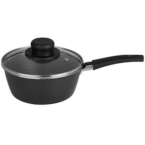 Panela Multiflon Essencial em Alumínio com Revestimento Interno Antiaderente e Tampa de Vidro com Saída de Vapor 18 cm – Grafite